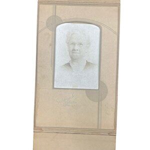 Antique Photo Columbus OH Older Woman Glasses White Hair Suit Head Shot Trifold